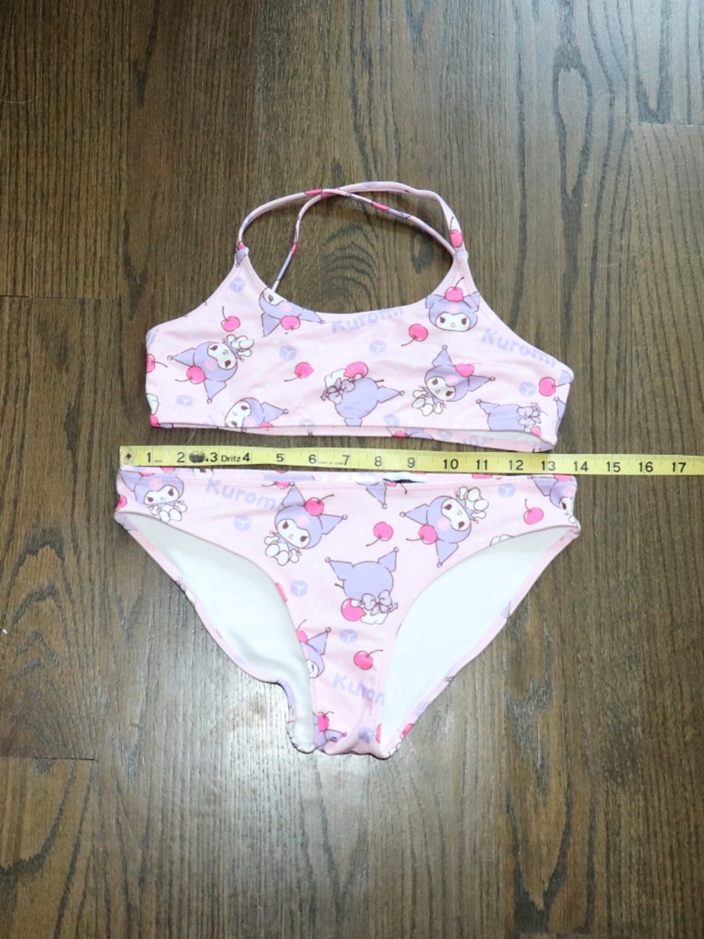 Zara Kids x Sanrio Kuromi Two-Piece Pink Ice Cube Cherry Bikini Swimsuit S 11-12 - Picture 4 of 4
